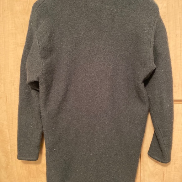 Charming Forest Green 100%  Pure Wool Embroidered Cardigan Christmas Sweater - Picture 5 of 5